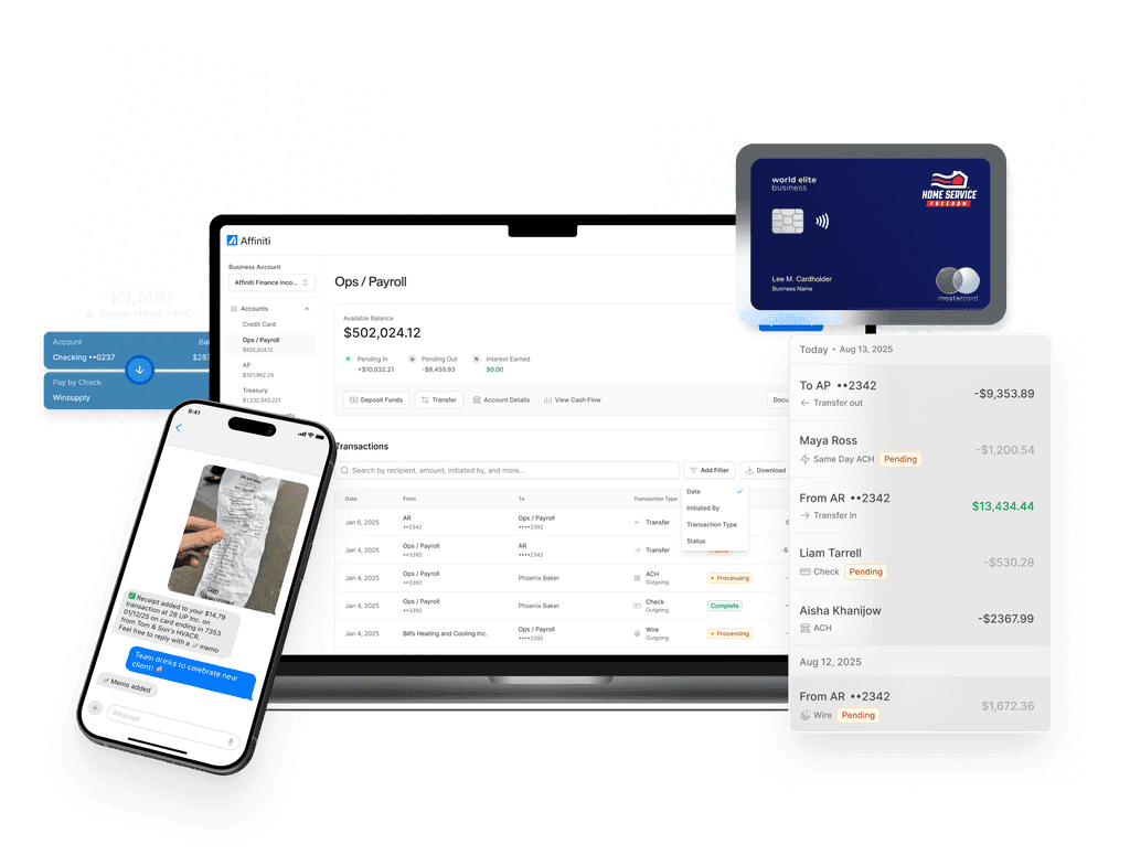 Affiniti cards and dashboards for HSF members